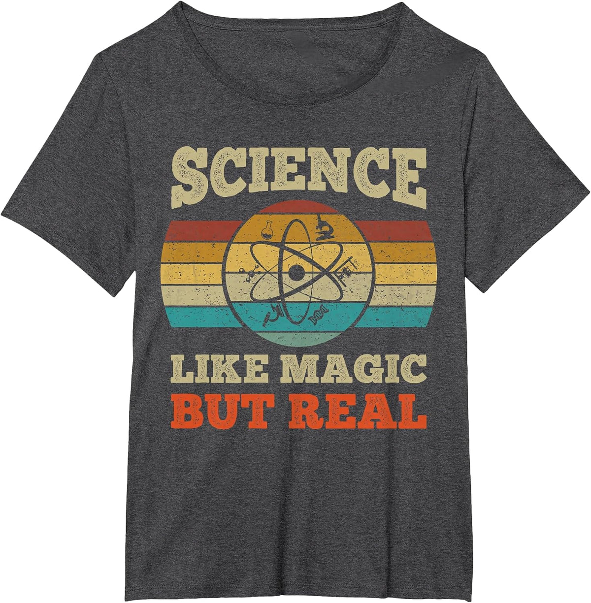 Science Like Magic But Real Shirt Science Teacher Geek Nerd T-Shirt - Dark Heather Grey
