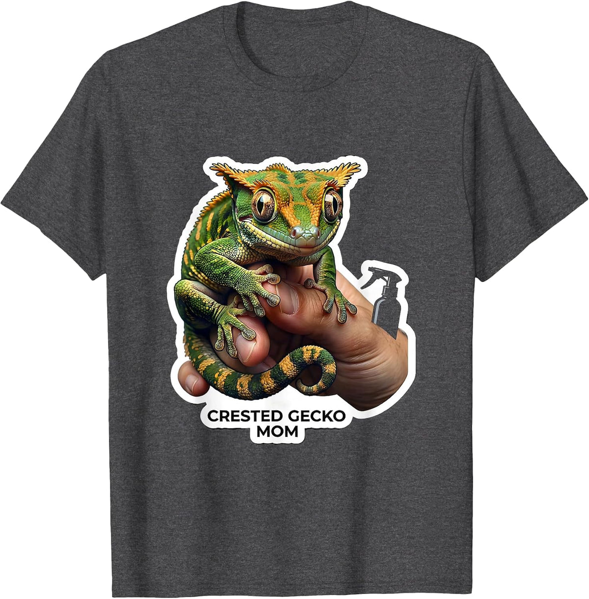 Crested Gecko Mom Funny Reptile Lover Gift Kids Reptile T-Shirt - Dark Heather Grey