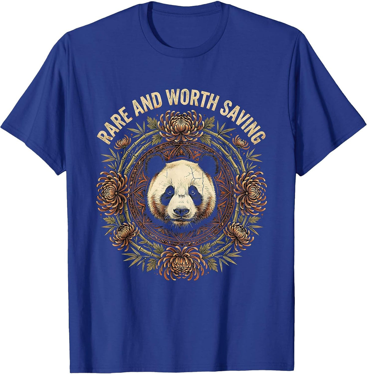Men's Rare and Worth Saving Panda Conservation Design T-Shirt - Royal Blue