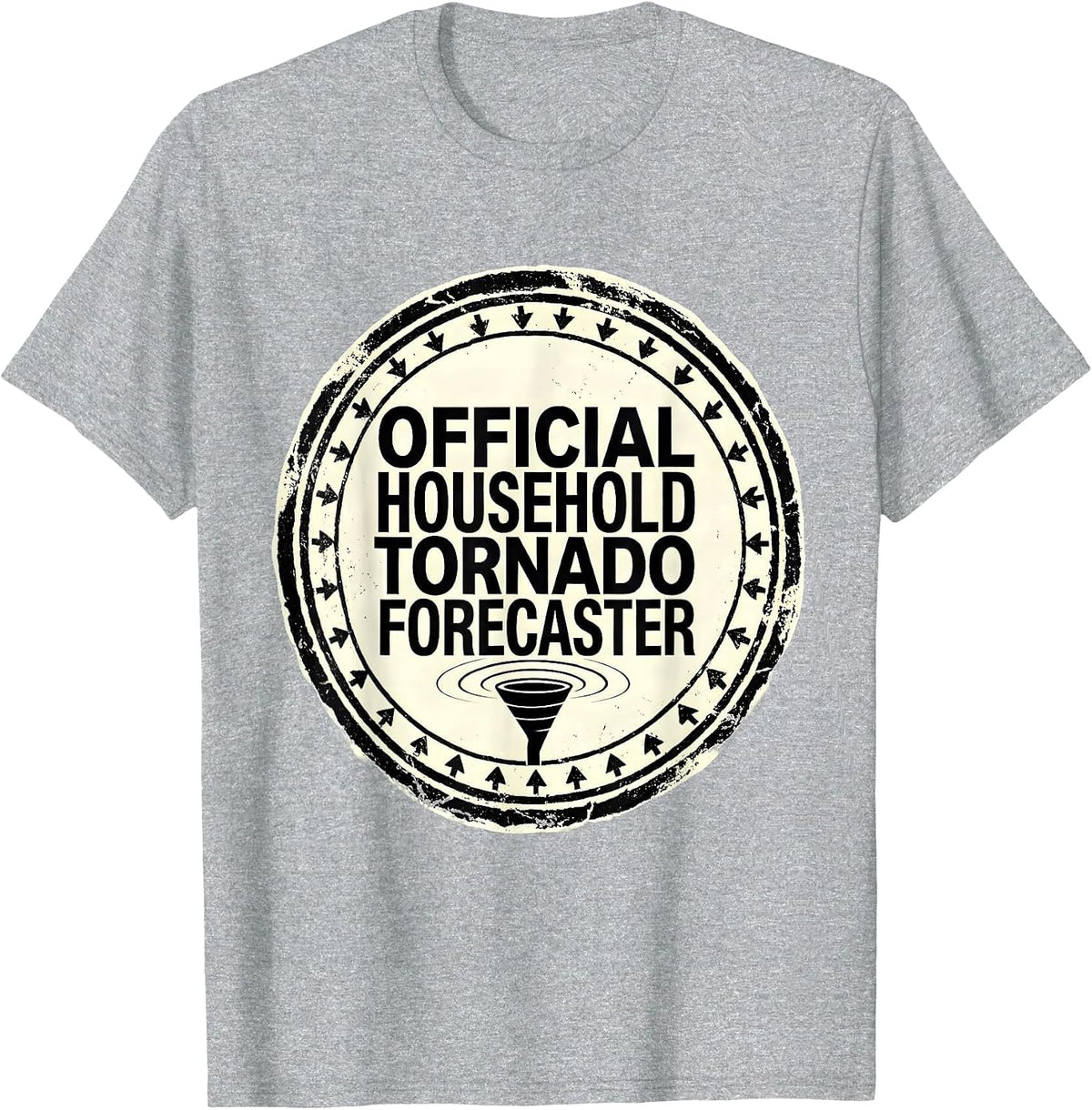 Men's Official Household Tornado Forecaster Funny Storm Chaser T-Shirt - Heather Grey