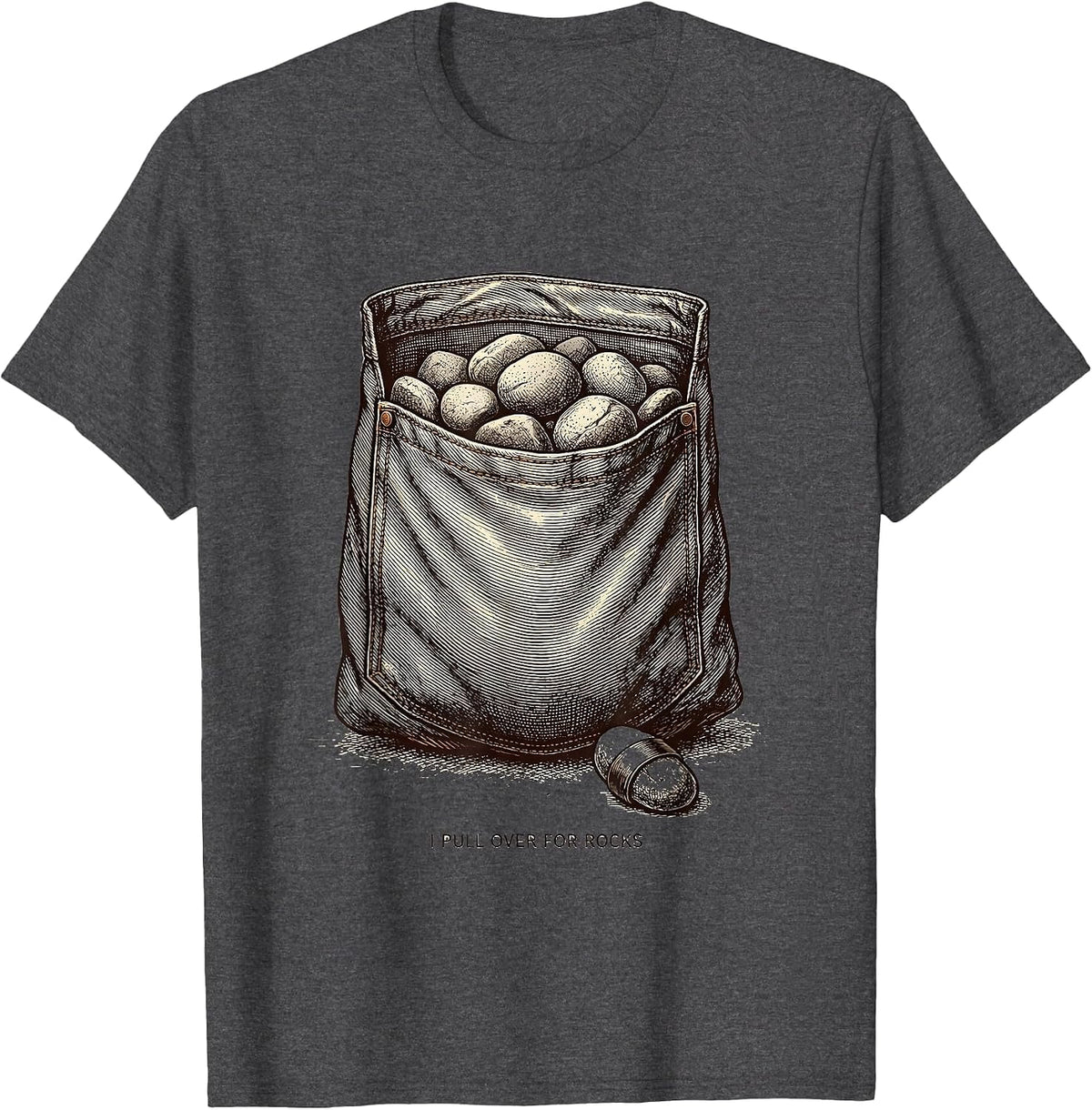 I Pull Over For Rocks Funny Rock Collector Geology Humor T-Shirt - Dark Heather Grey