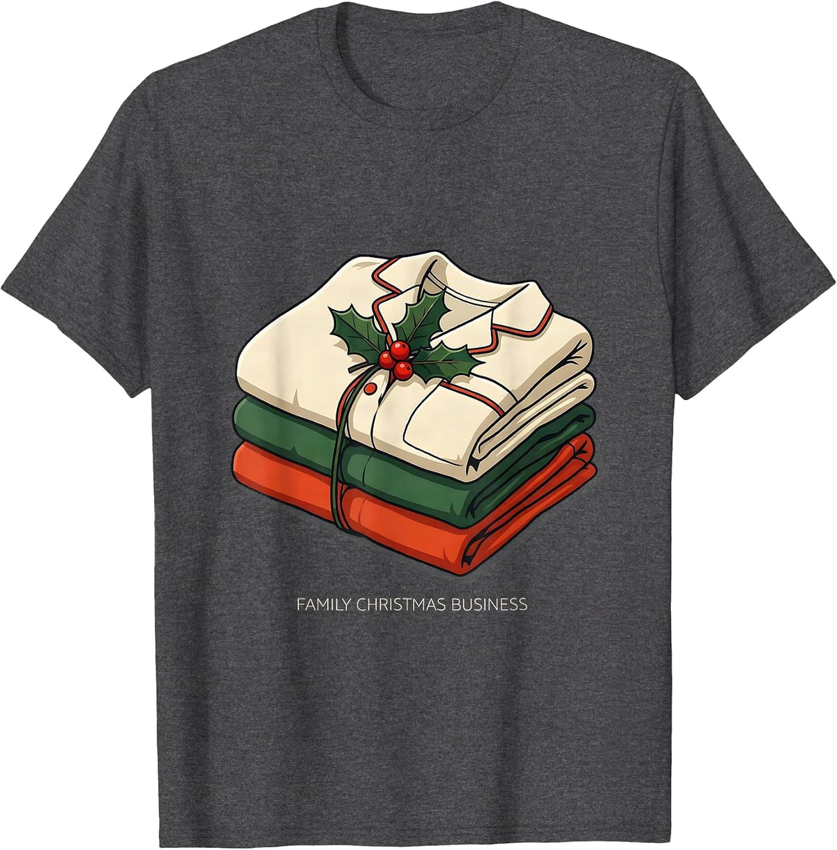 Men's Family Christmas Business Funny Matching Sarcastic Christmas T-Shirt - Dark Heather Grey