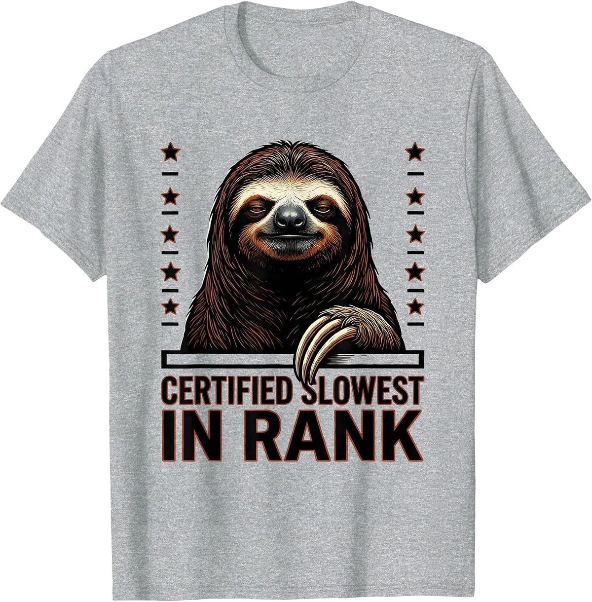Men's Certified Slowest In Rank Funny Sloth Lover Gift T-Shirt - Heather Grey