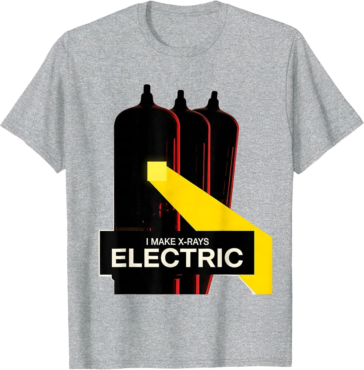 Men's I Make X-Rays Electric Bauhaus Modernist Radiology Tech T-Shirt - Heather Grey