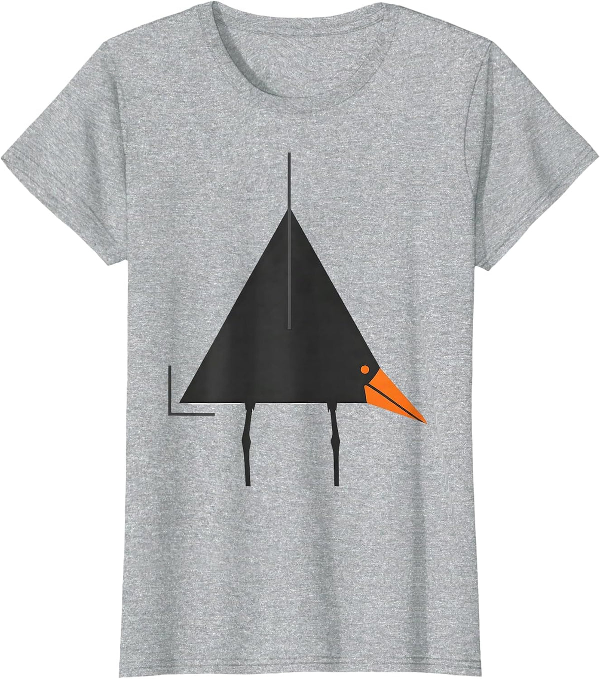 Women's Triangull Triangle Seagull Bird Pun Funny Math Teacher T-Shirt - Heather Grey