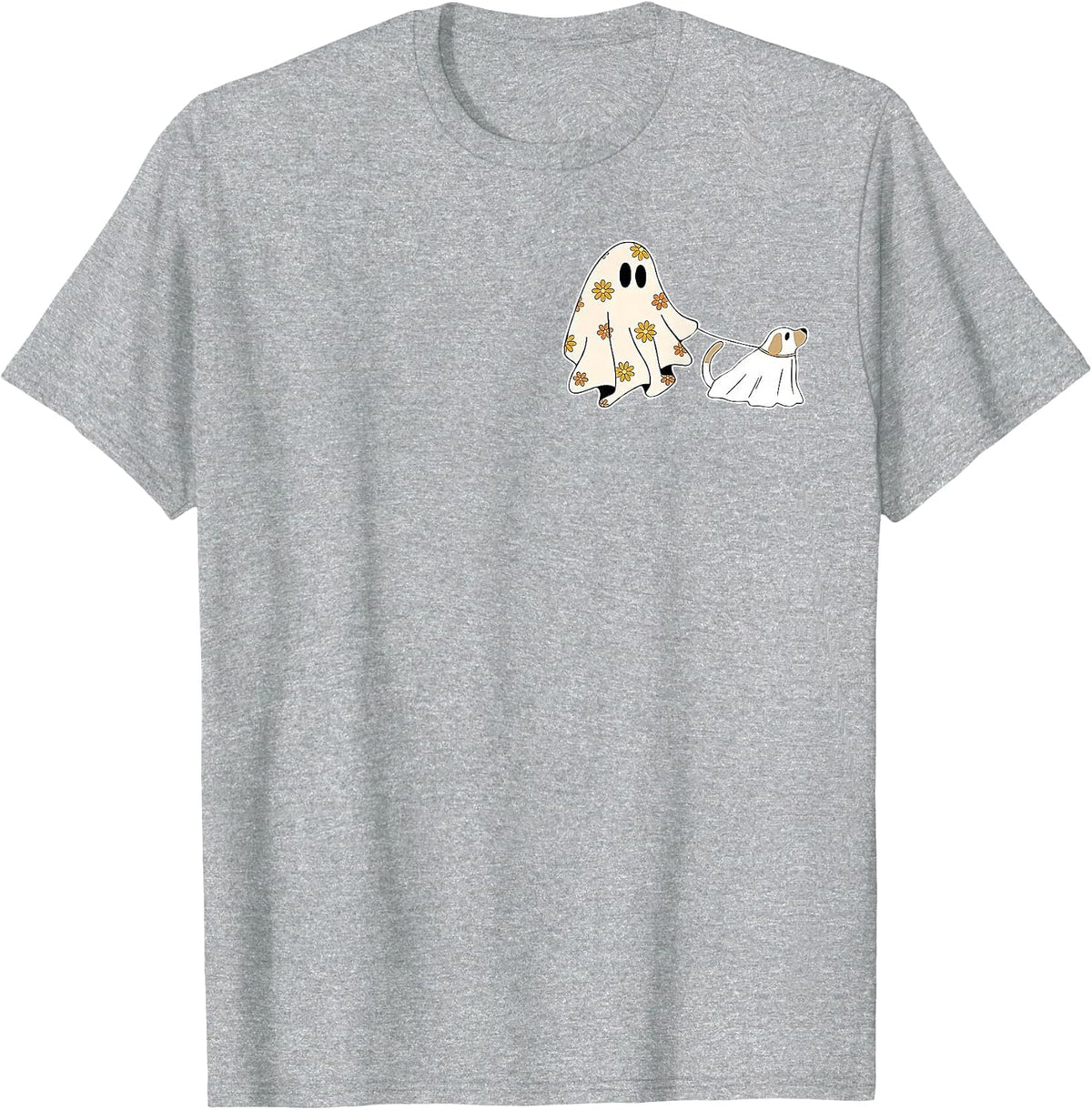 Ghost Dog, Dog Lovers Halloween T-Shirt - Heather Grey