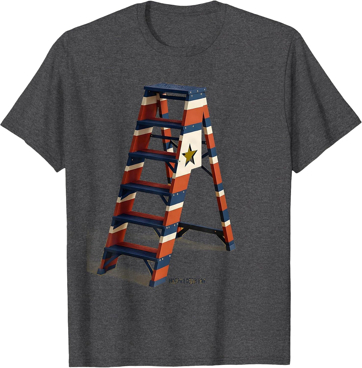 Happy Labor Day Midcentury Modern Union Pride Patriotic T-Shirt - Dark Heather Grey