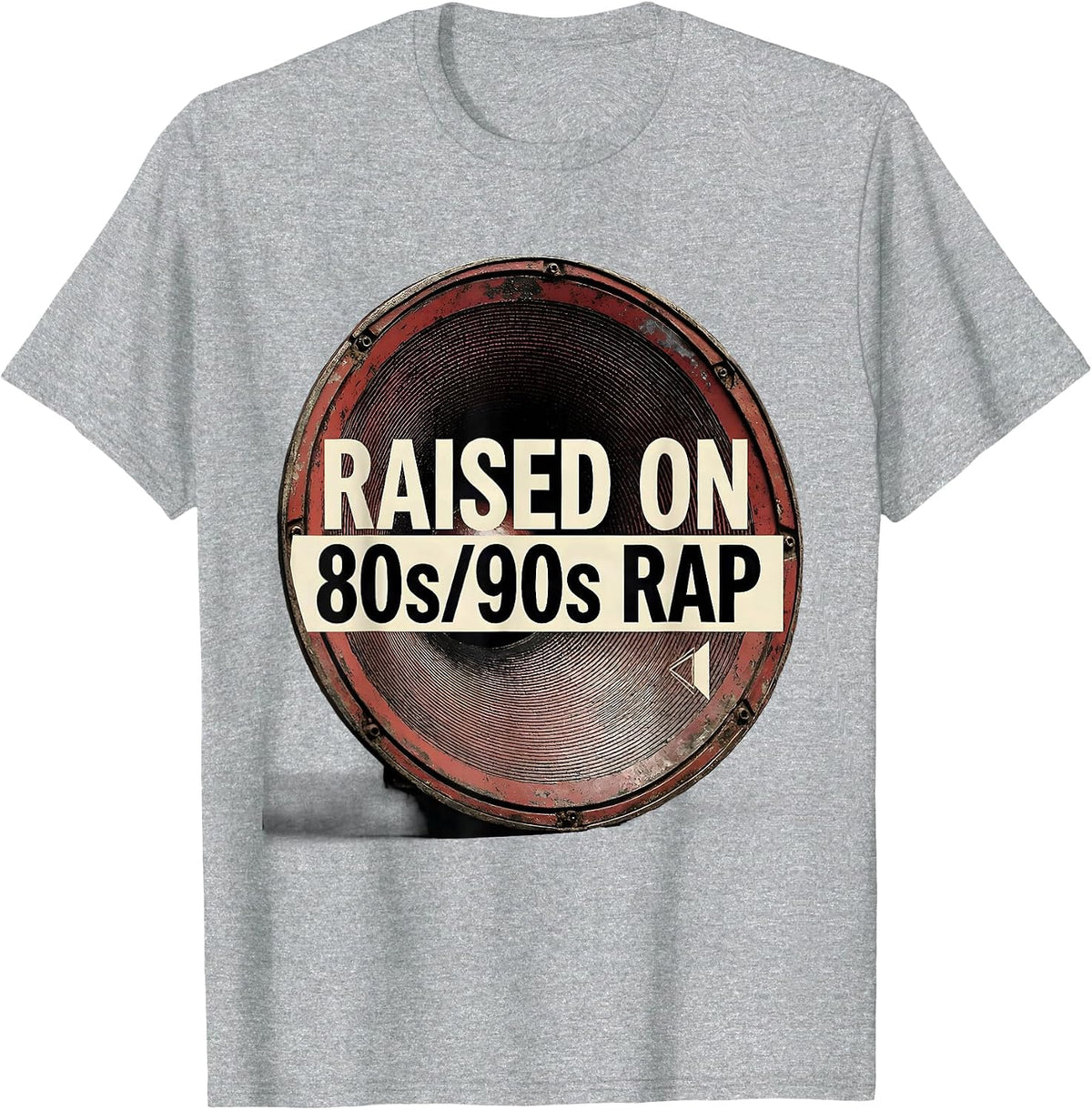 Men's Raised On 80s/90s Rap Retro Hip Hop Old School Nostalgia T-Shirt - Heather Grey
