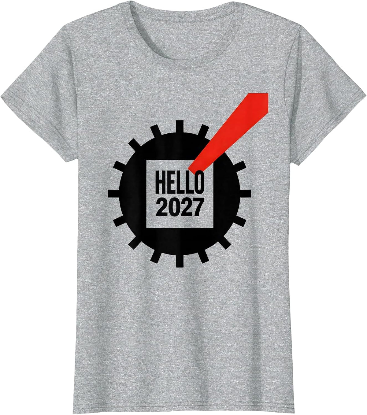 Women's Hello 2027 Bauhaus Modernist Family Matching New Year's Eve T-Shirt - Heather Grey