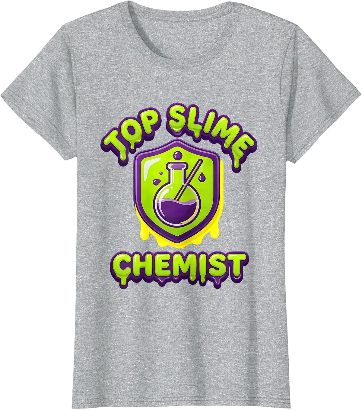 Top Slime Chemist Gummy Jelly Pop Kids Slime Party Gift T-Shirt - Heather Grey