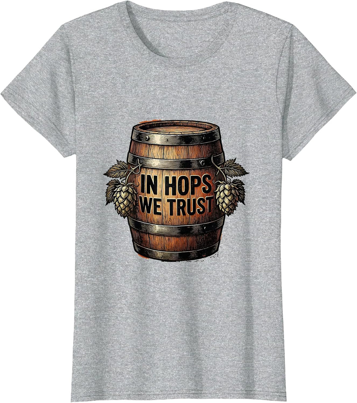 In Hops We Trust Craft Beer Lover Design T-Shirt - Heather Grey
