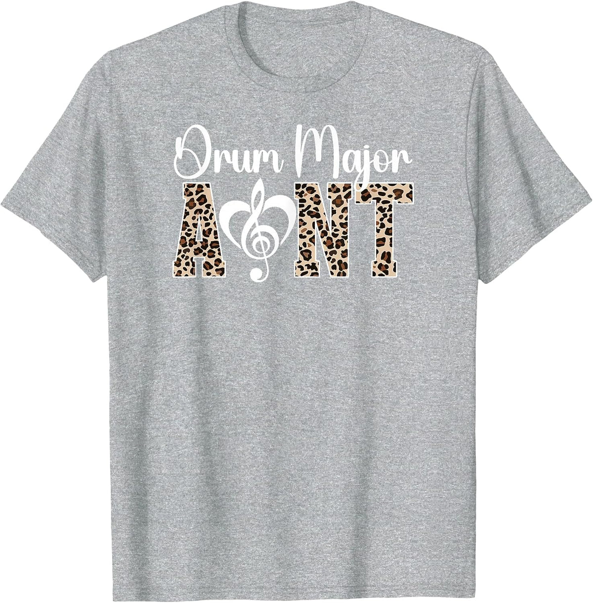 Drum Major Aunt of A Drum Major Auntie Leopard T-Shirt - Heather Grey