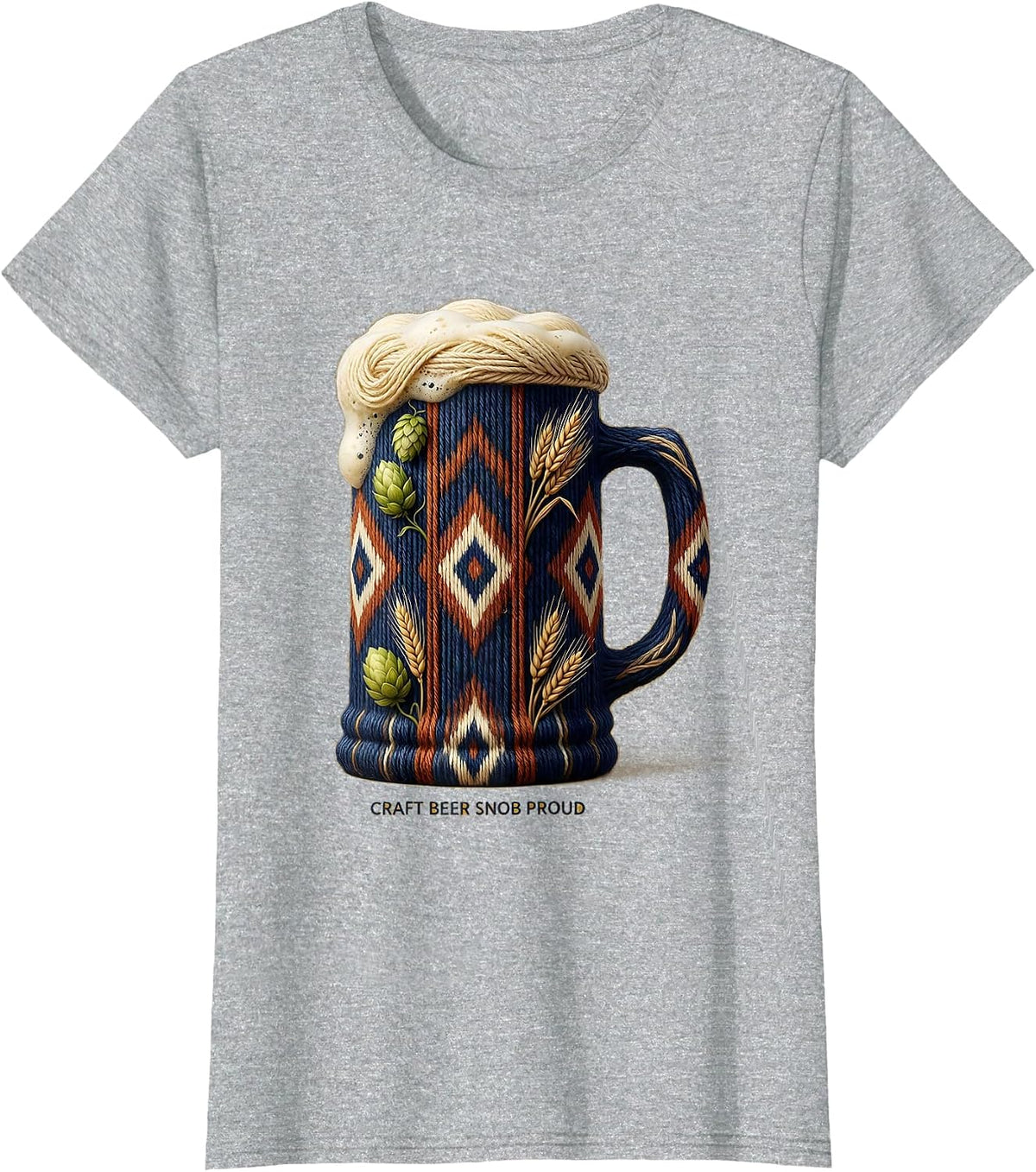 Craft Beer Snob Proud Brewing Design T-Shirt - Heather Grey