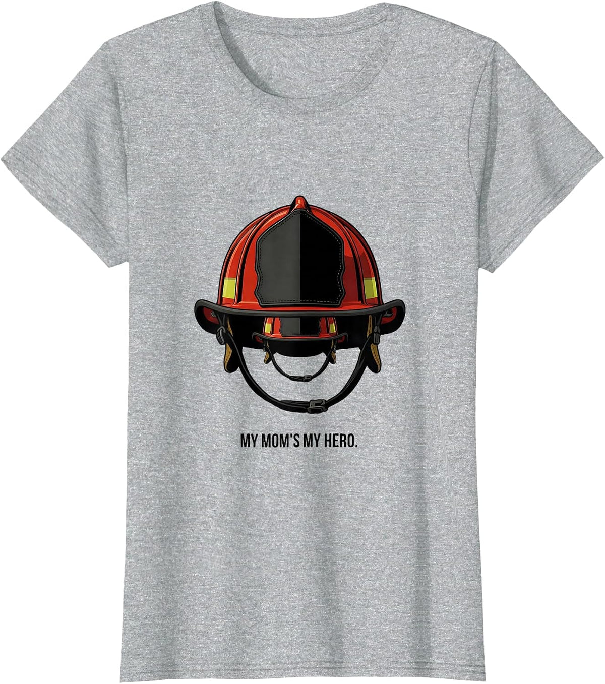 My Mom's My Hero Editorial Conceptual Firefighter Daughter T-Shirt - Heather Grey