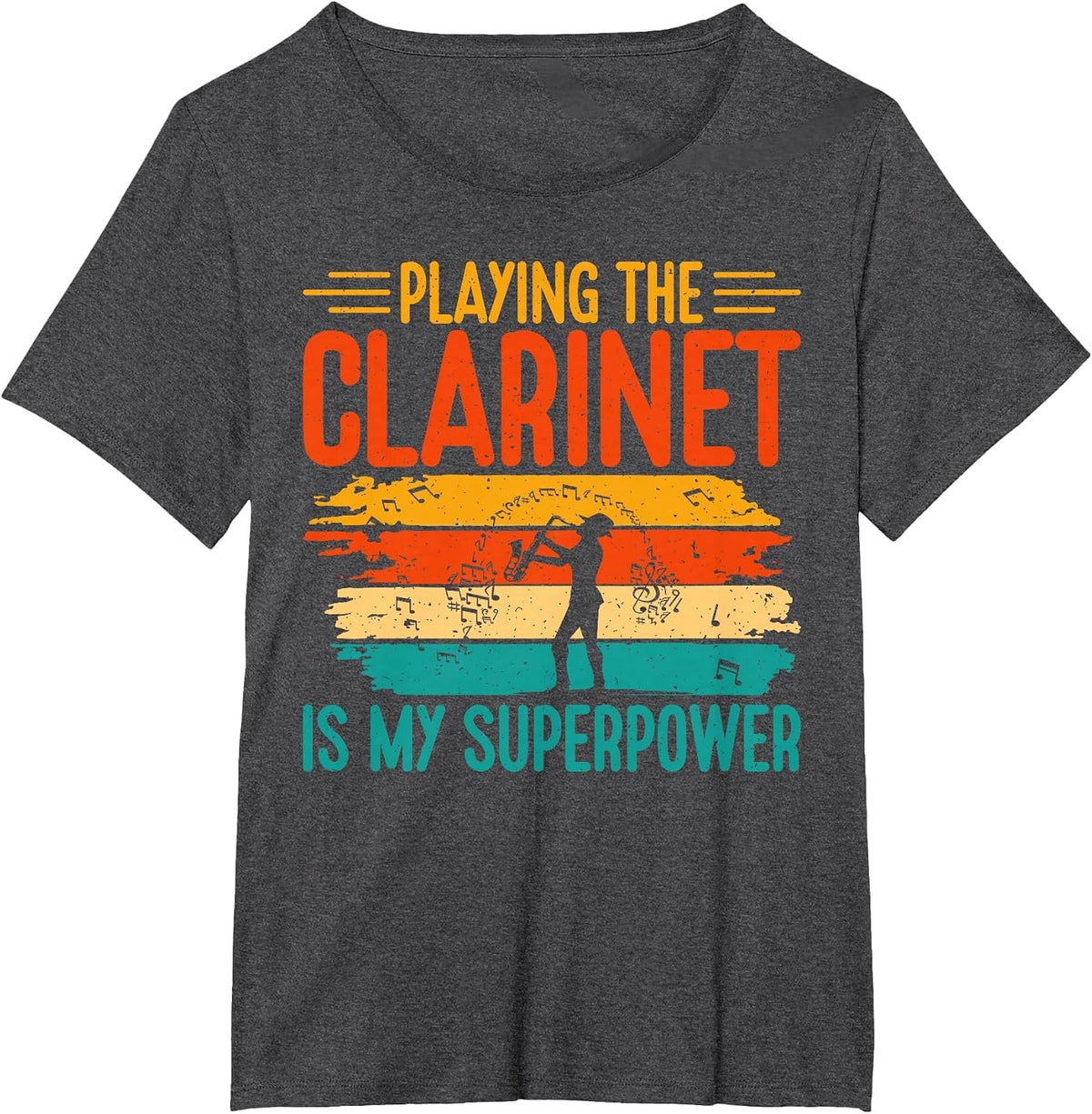 Playing the Clarinet is My Superpower Clarinet T-Shirt - Dark Heather Grey