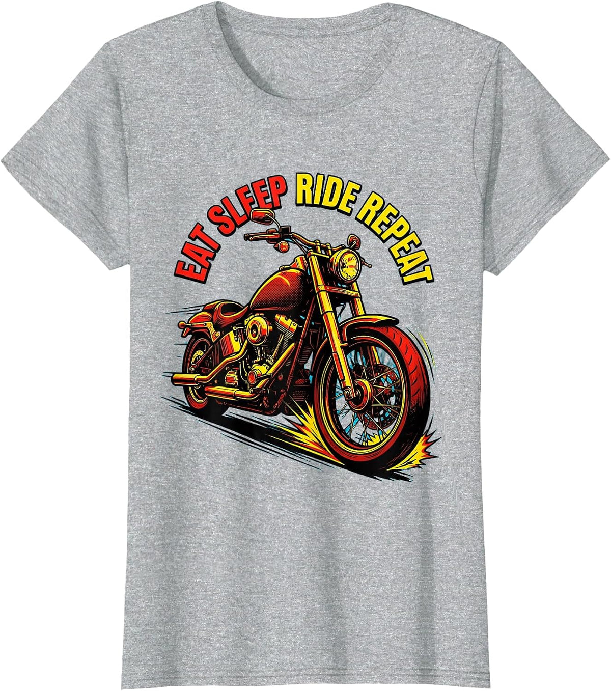 Eat Sleep Ride Repeat Motorcycle Design for Men T-Shirt - Heather Grey