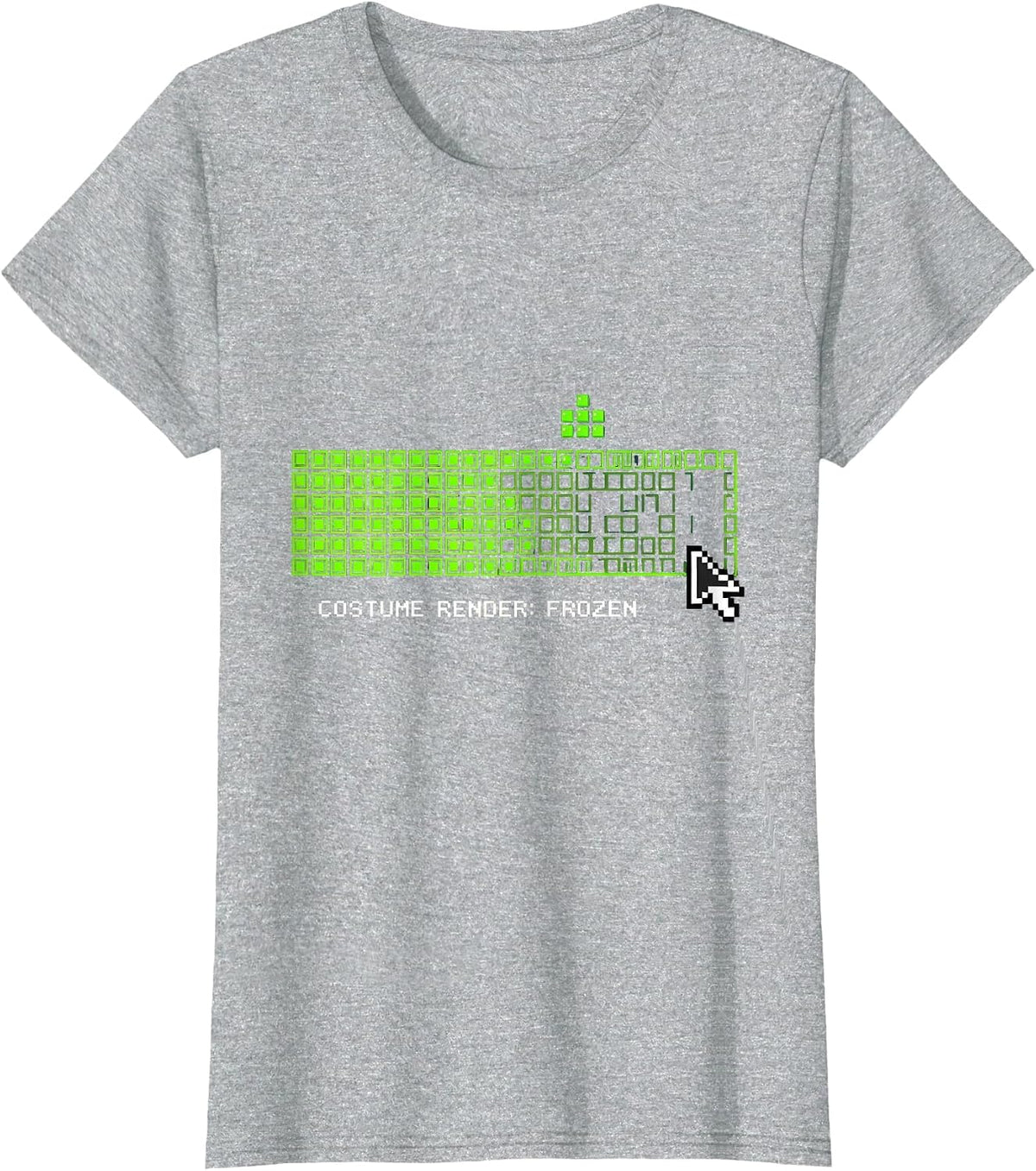 Costume Render Frozen Error 404 Lazy Halloween Geek Humor T-Shirt - Heather Grey