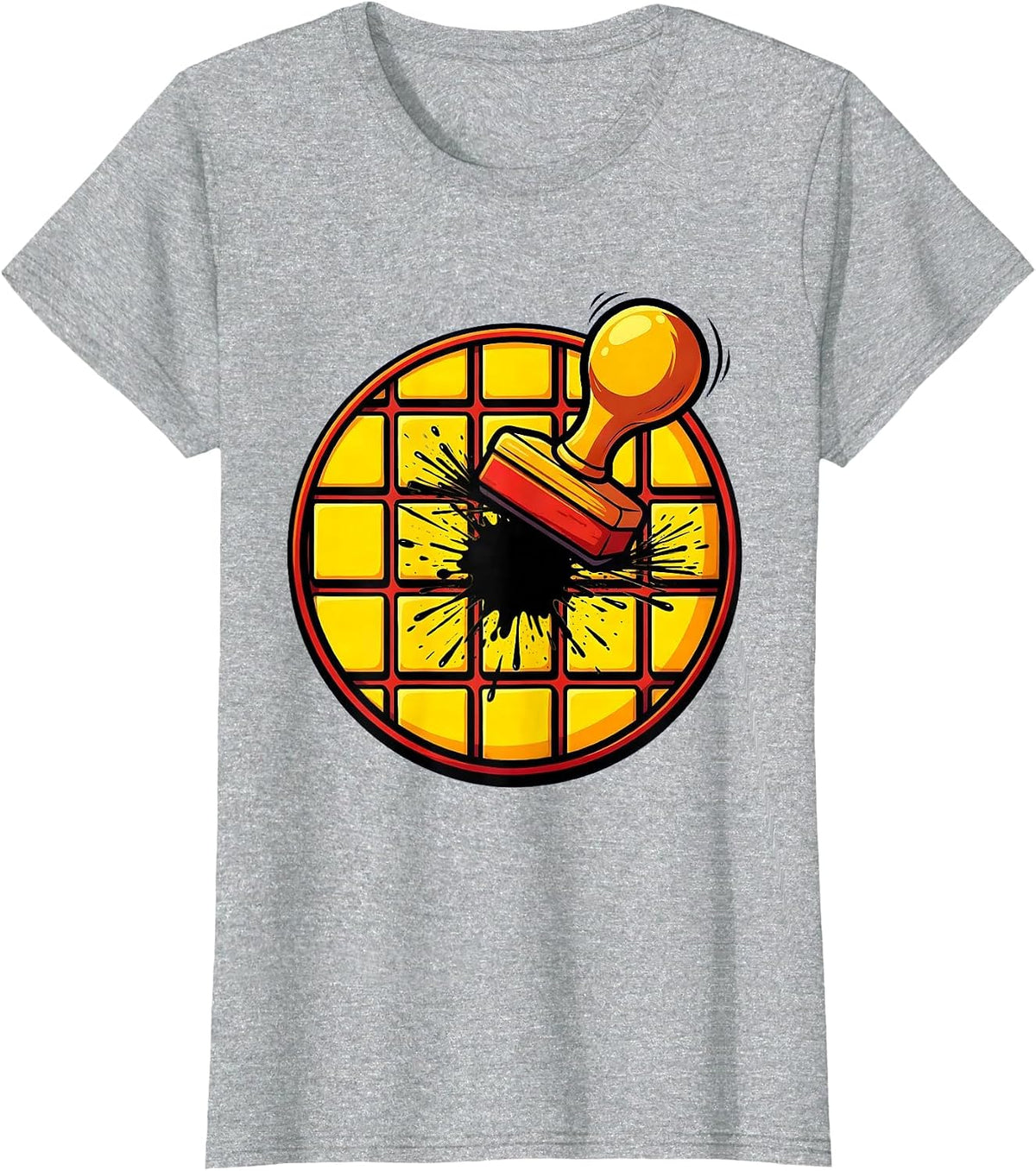 Bingo Card Dauber Stamp Graphic Tee T-Shirt - Heather Grey