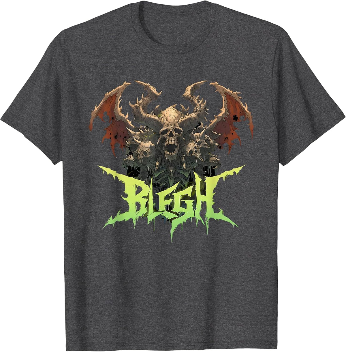 Blegh | Heavy Hardcore Metal Music | Metalcore Scream T-Shirt - Dark Heather Grey