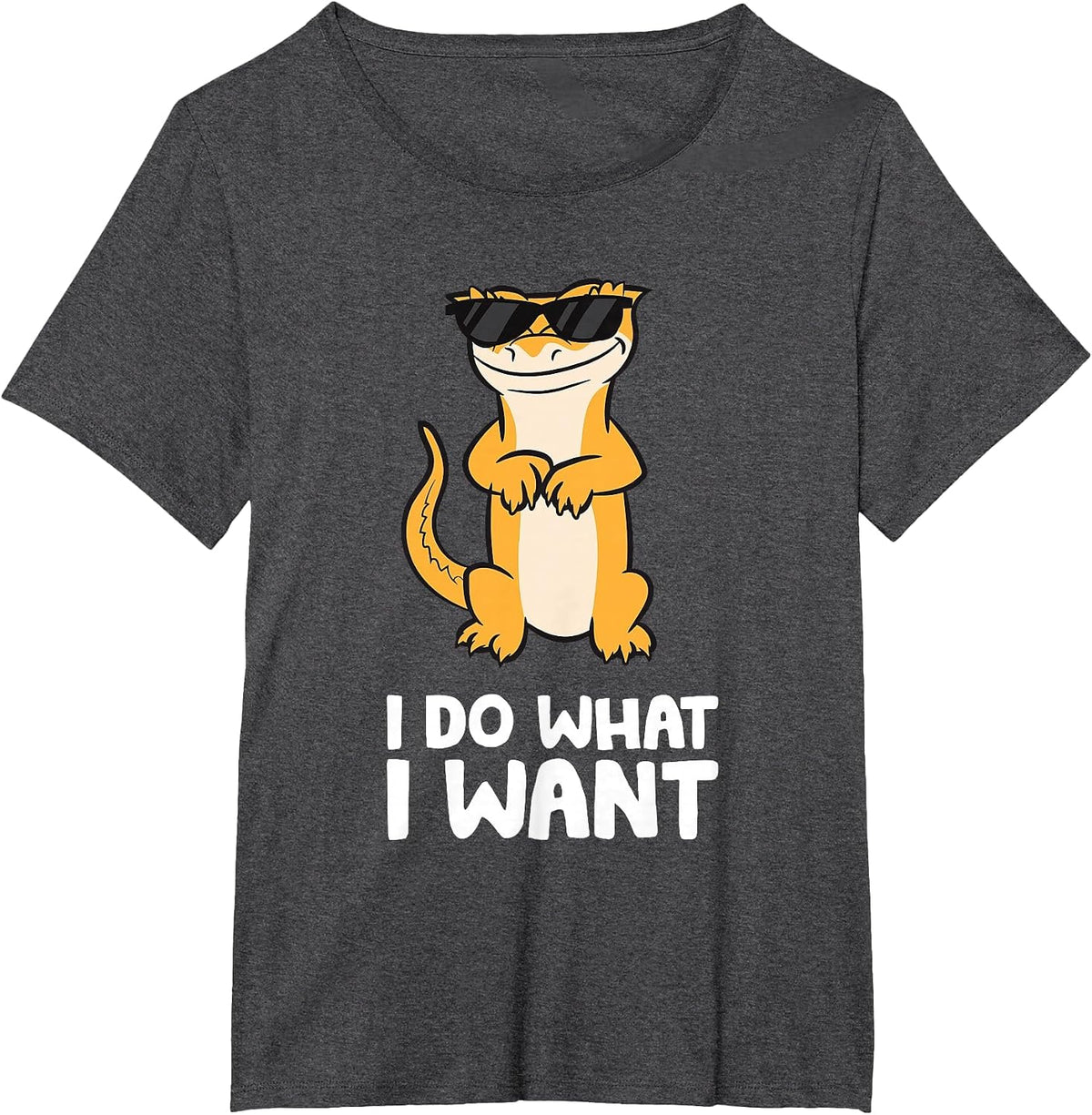 I Do What I Want Reptile Lizard Funny Crested Gecko T-Shirt - Dark Heather Grey