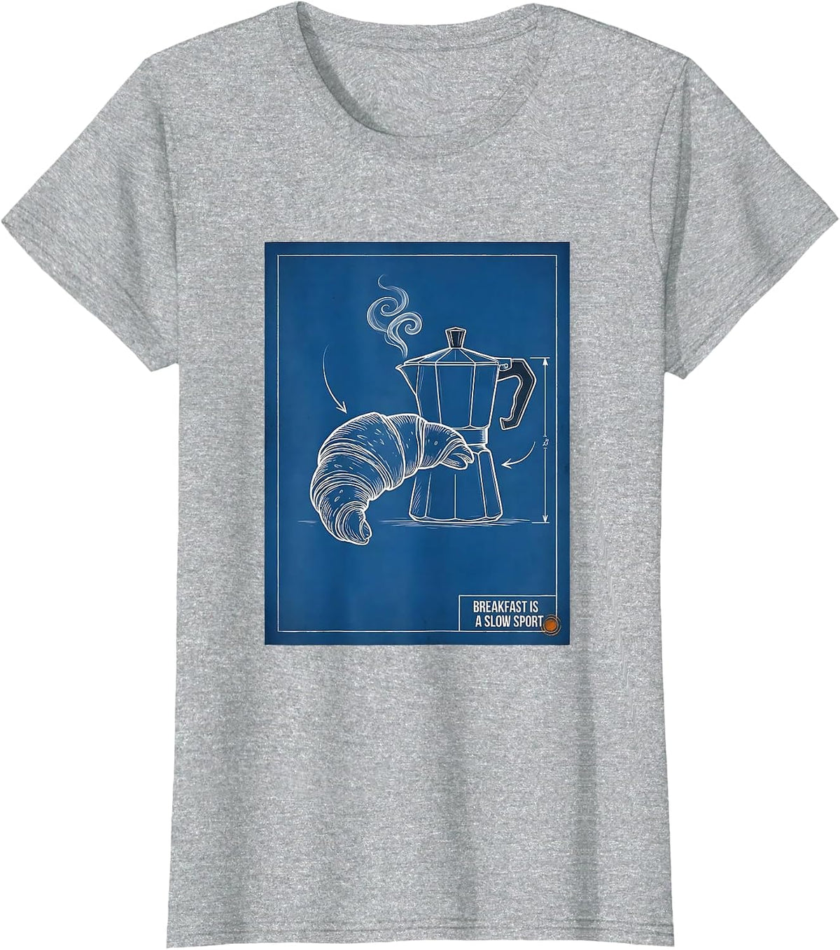 Breakfast Is A Slow Sport Funny Croissant Lover French T-Shirt - Heather Grey