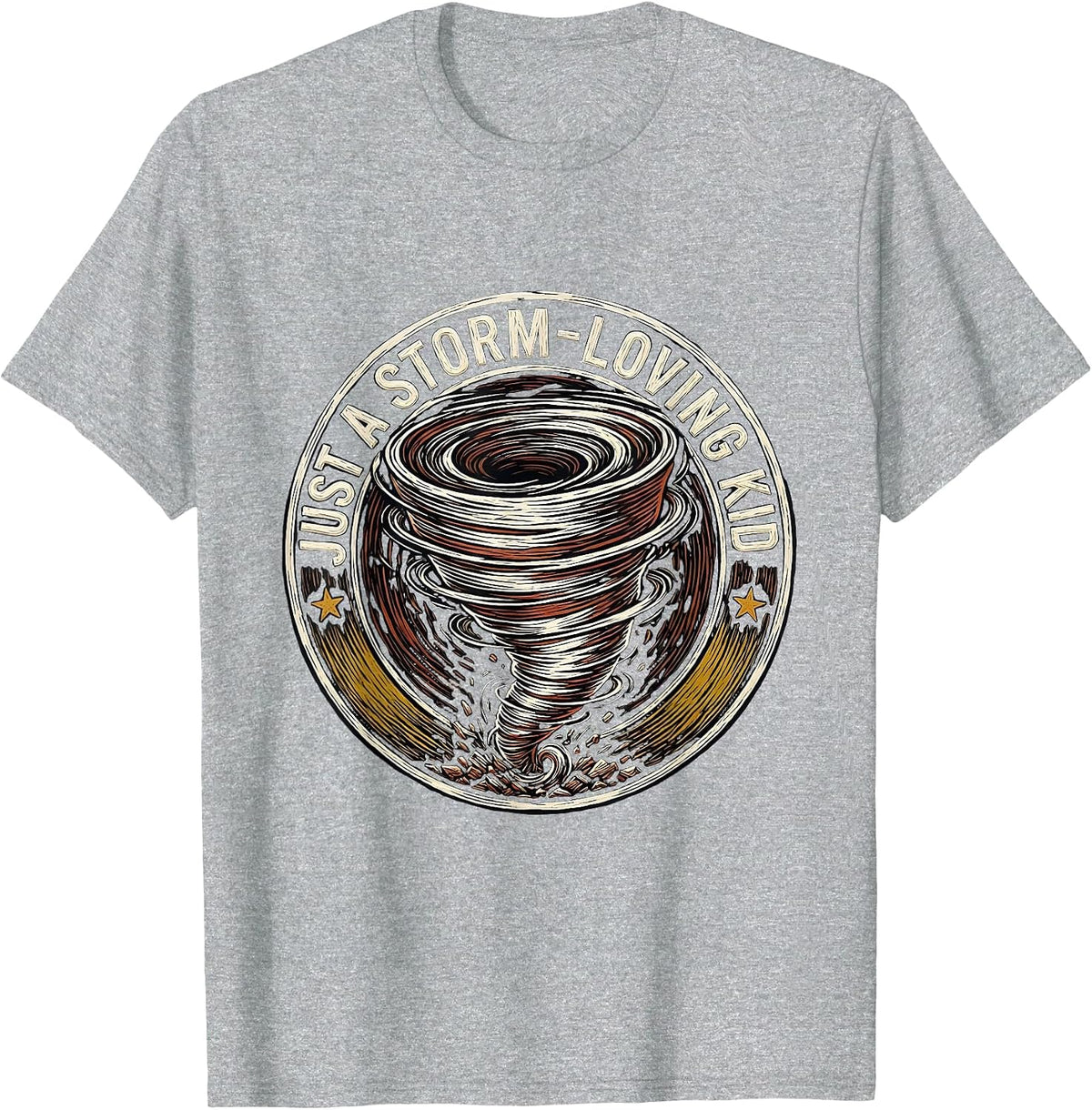 Men's Just A Storm-Loving Kid Funny Tornado Storm Chaser T-Shirt - Heather Grey