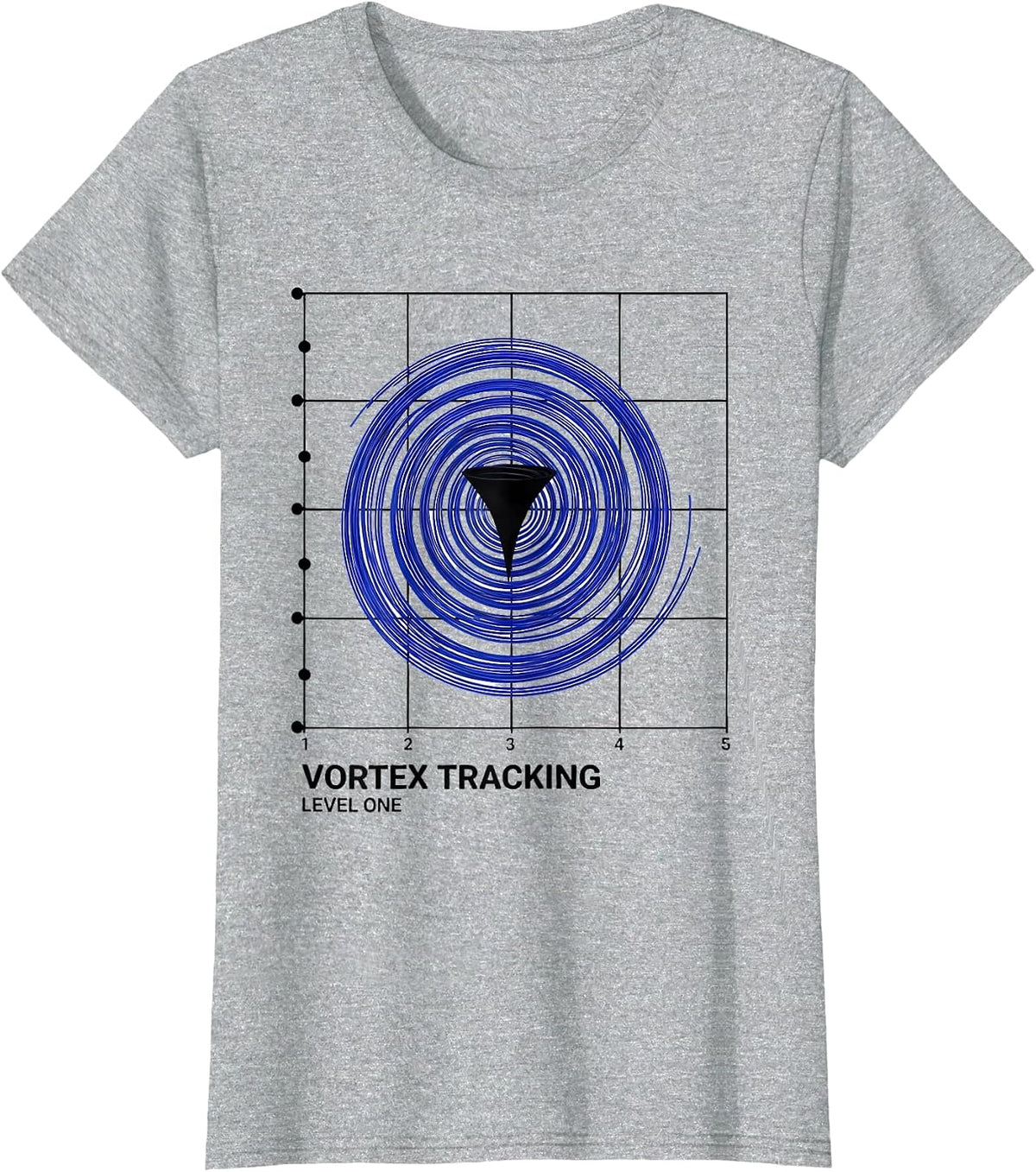 Vortex Tracking Level One Funny Storm Chaser Meteorology T-Shirt - Heather Grey