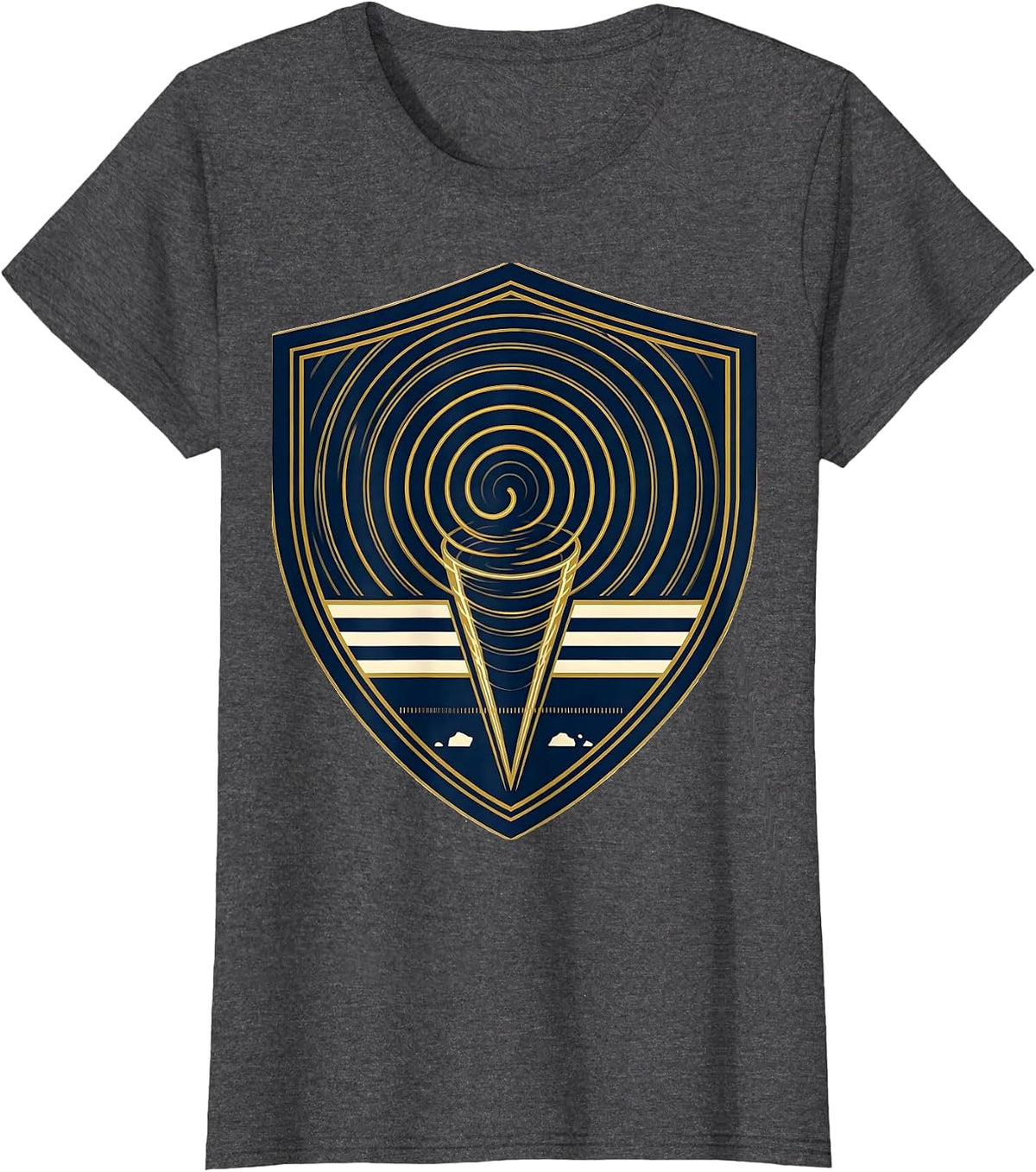 Women's Sealed Shield Badge Sports Storm Chaser Meteorology Humor T-Shirt - Dark Heather Grey