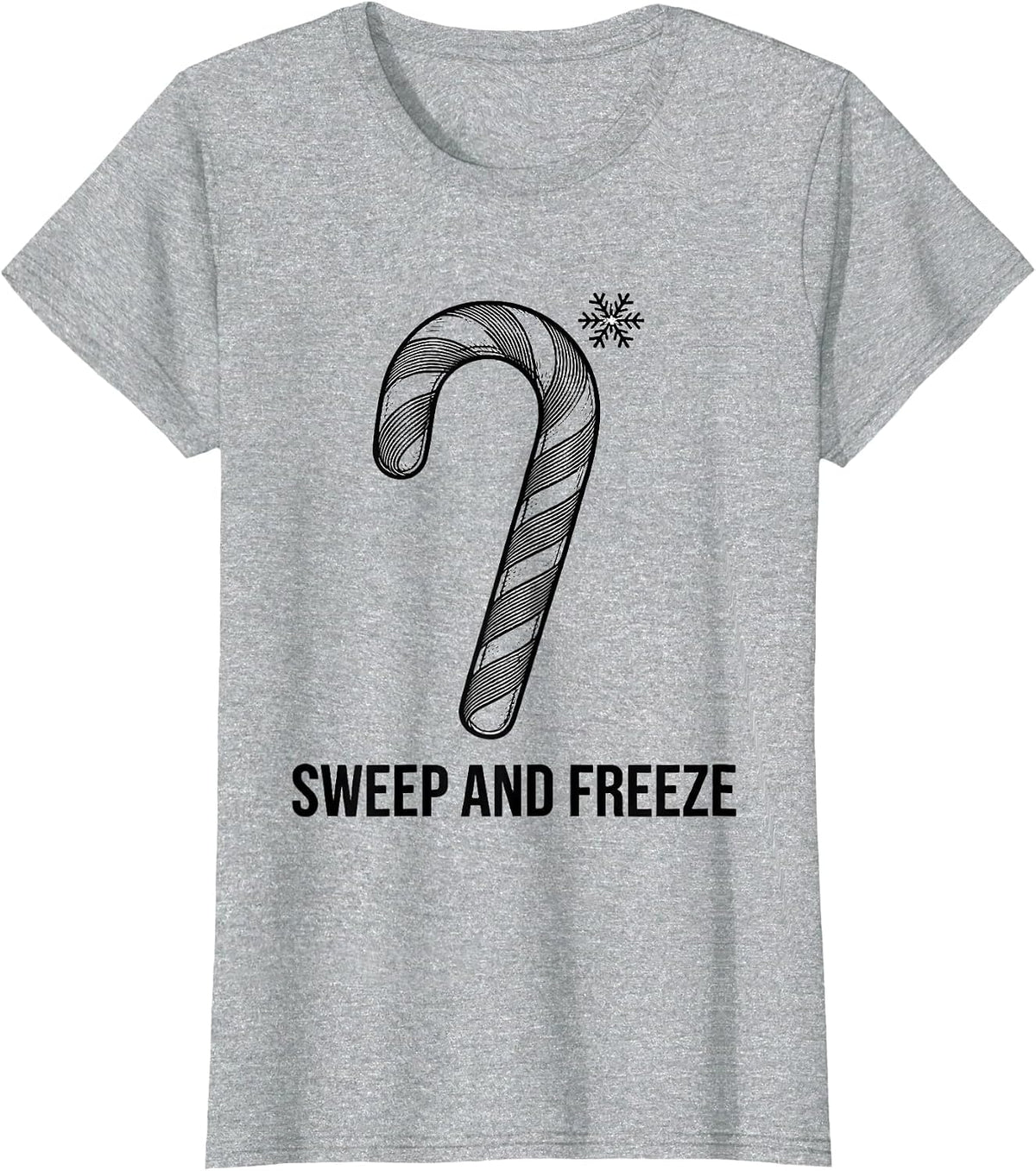 Women's Sweep And Freeze Funny Medical Tech Christmas Sonographer T-Shirt - Heather Grey