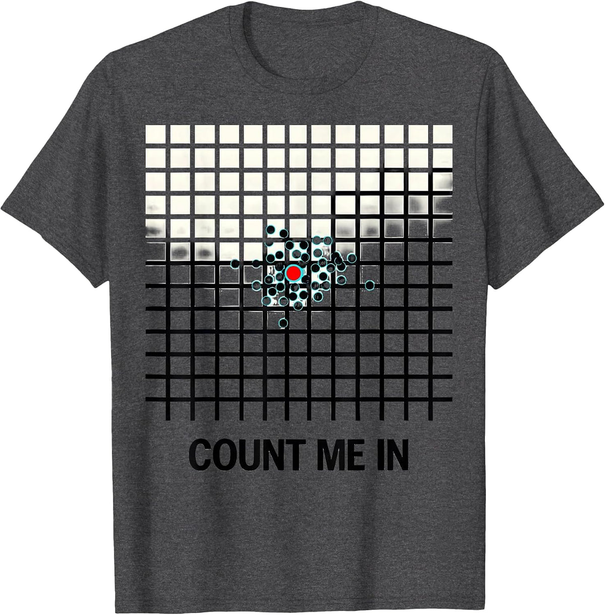 Men's Count Me In Funny Math Teacher Pun Humor Gift T-Shirt - Dark Heather Grey