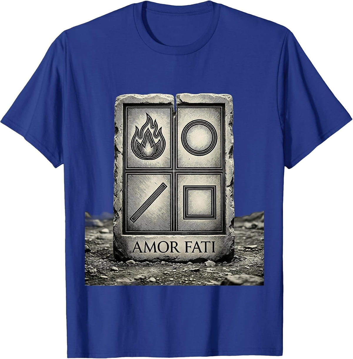 Amor Fati Stoic Philosophy Quote Marcus Aurelius Meditation T-Shirt - Royal Blue