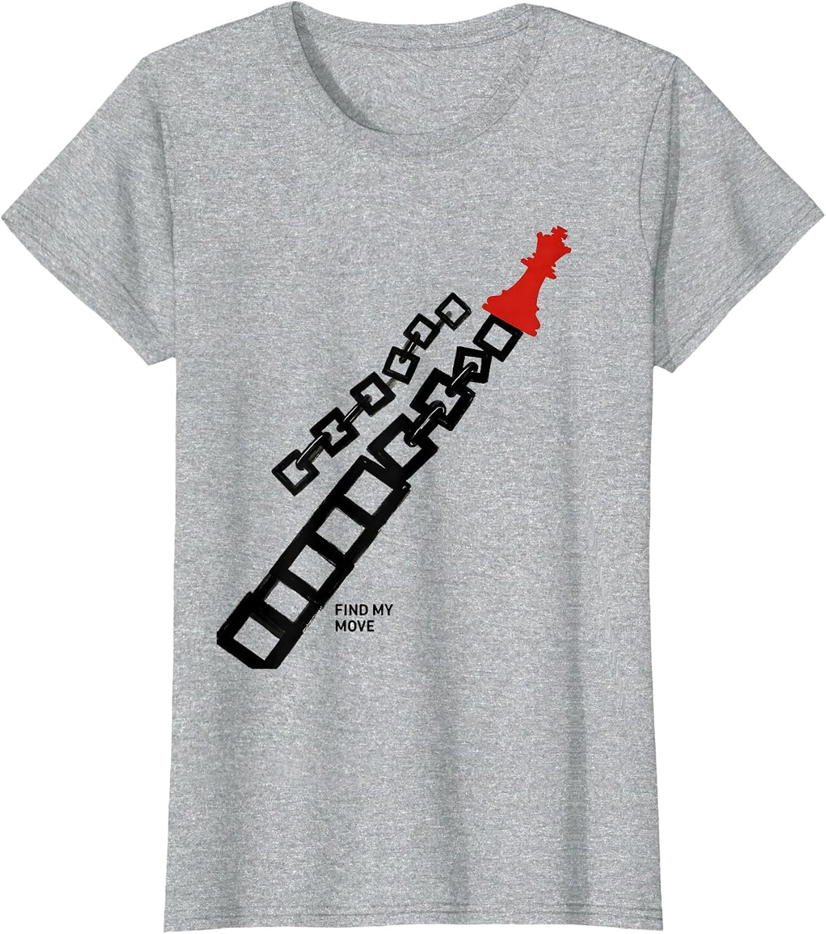 Women's Find My Move Funny Chess Player Gift Chess Lover Humor T-Shirt - Heather Grey