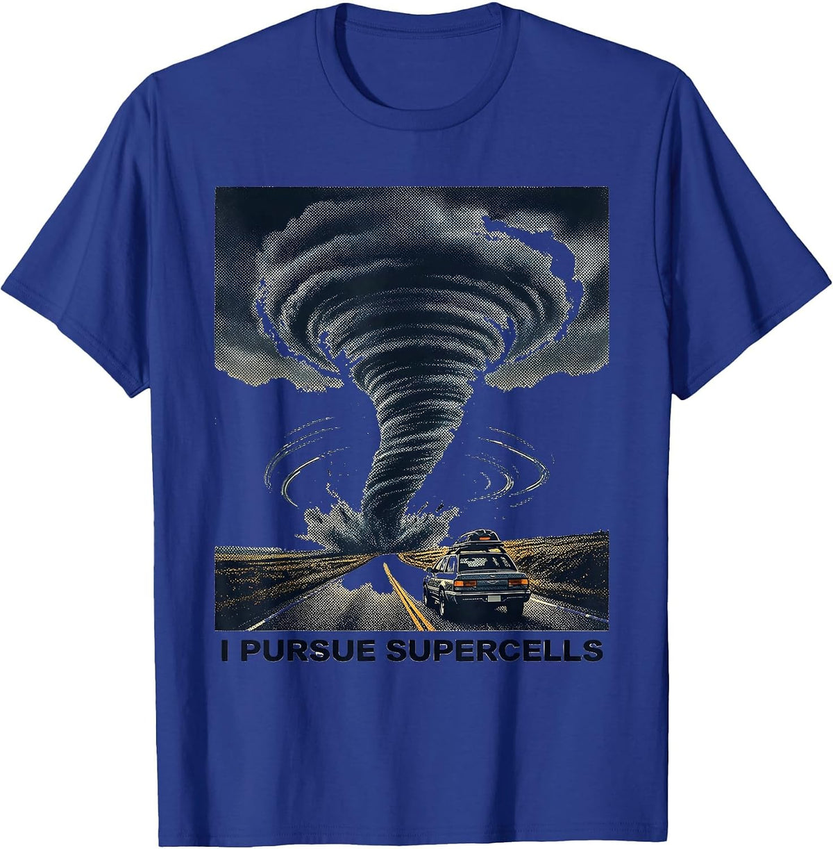 Men's I Pursue Supercells Storm Chaser Meteorology Weather T-Shirt - Royal Blue