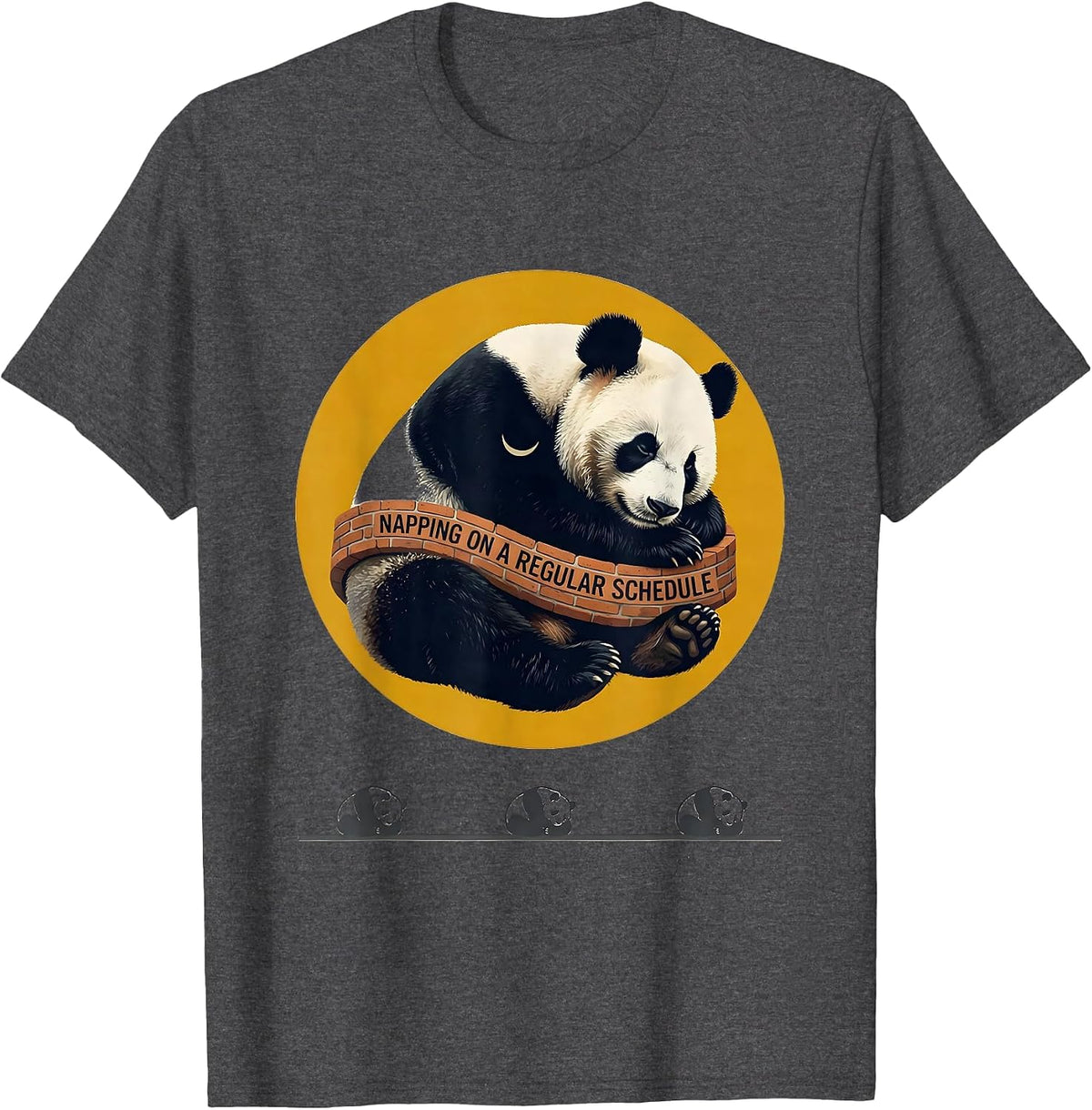 Men's Napping On A Regular Schedule Funny Panda Sleepwear Humor T-Shirt - Dark Heather Grey