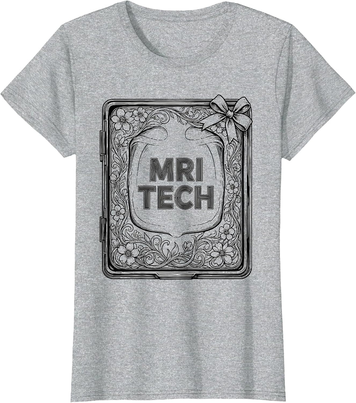 Women's MRI TECH Cute Radiology Tech Coquette Playful Pride T-Shirt - Heather Grey