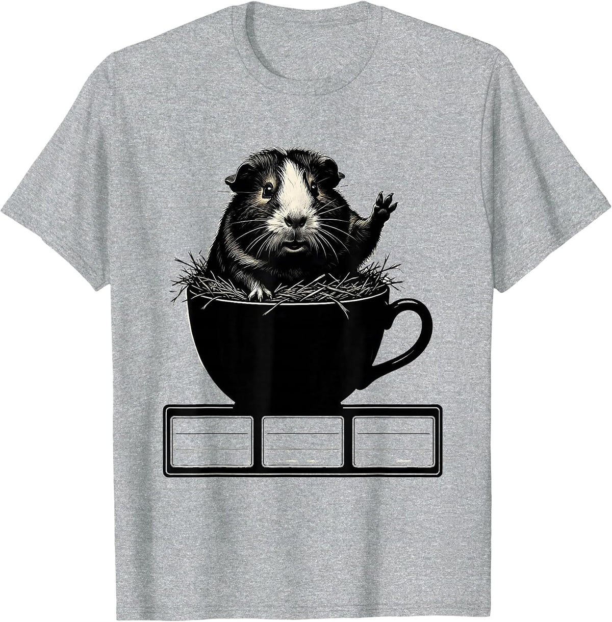 Men's Guinea Pig In Teacup Cute Cavy Lover Cartoon Humor T-Shirt - Heather Grey