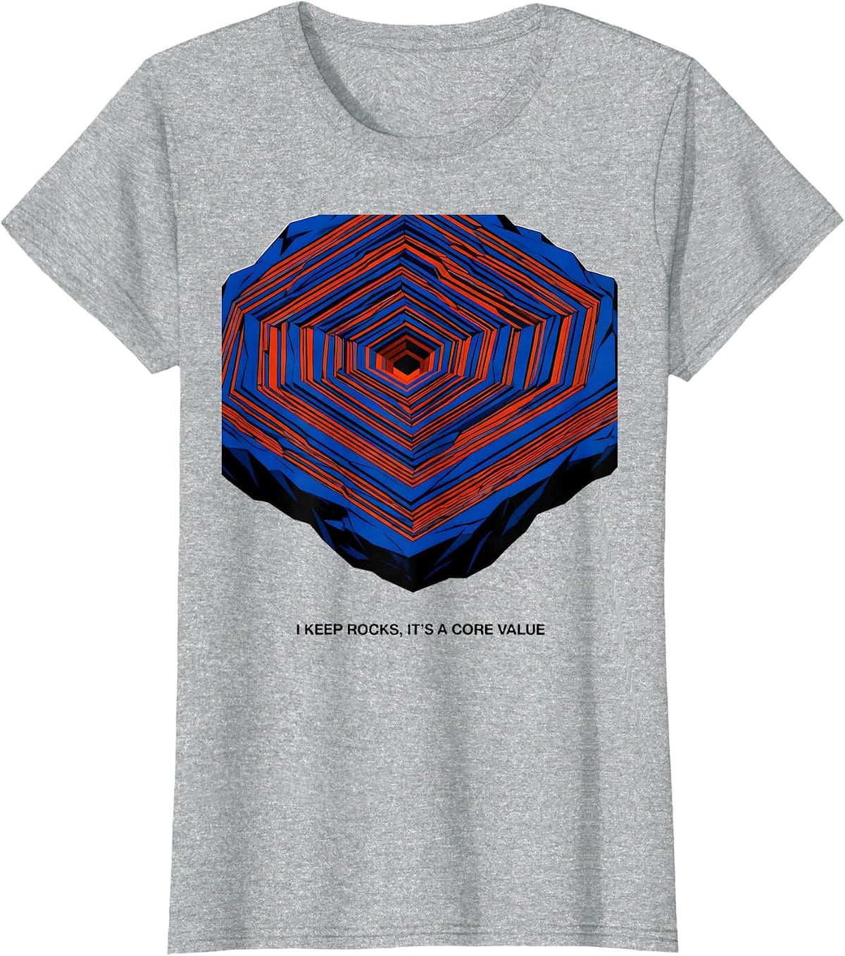 I Keep Rocks It's A Core Value Funny Geology Rock Collector T-Shirt - Heather Grey