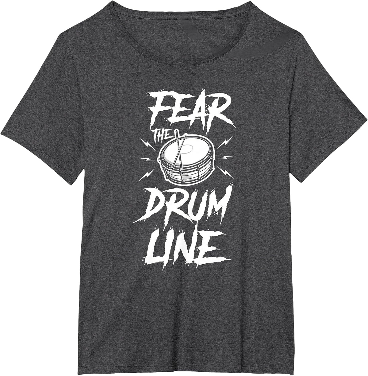 Marching Band Drum Corps Fear The Drumline T-Shirt - Dark Heather Grey