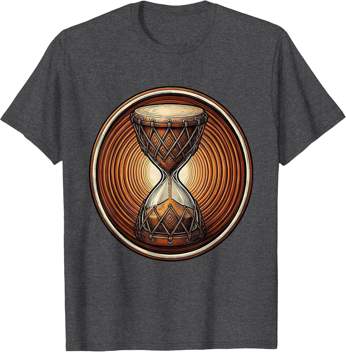 Speech Therapy Talking Drum Sound Ripple Illustration T-Shirt - Dark Heather Grey