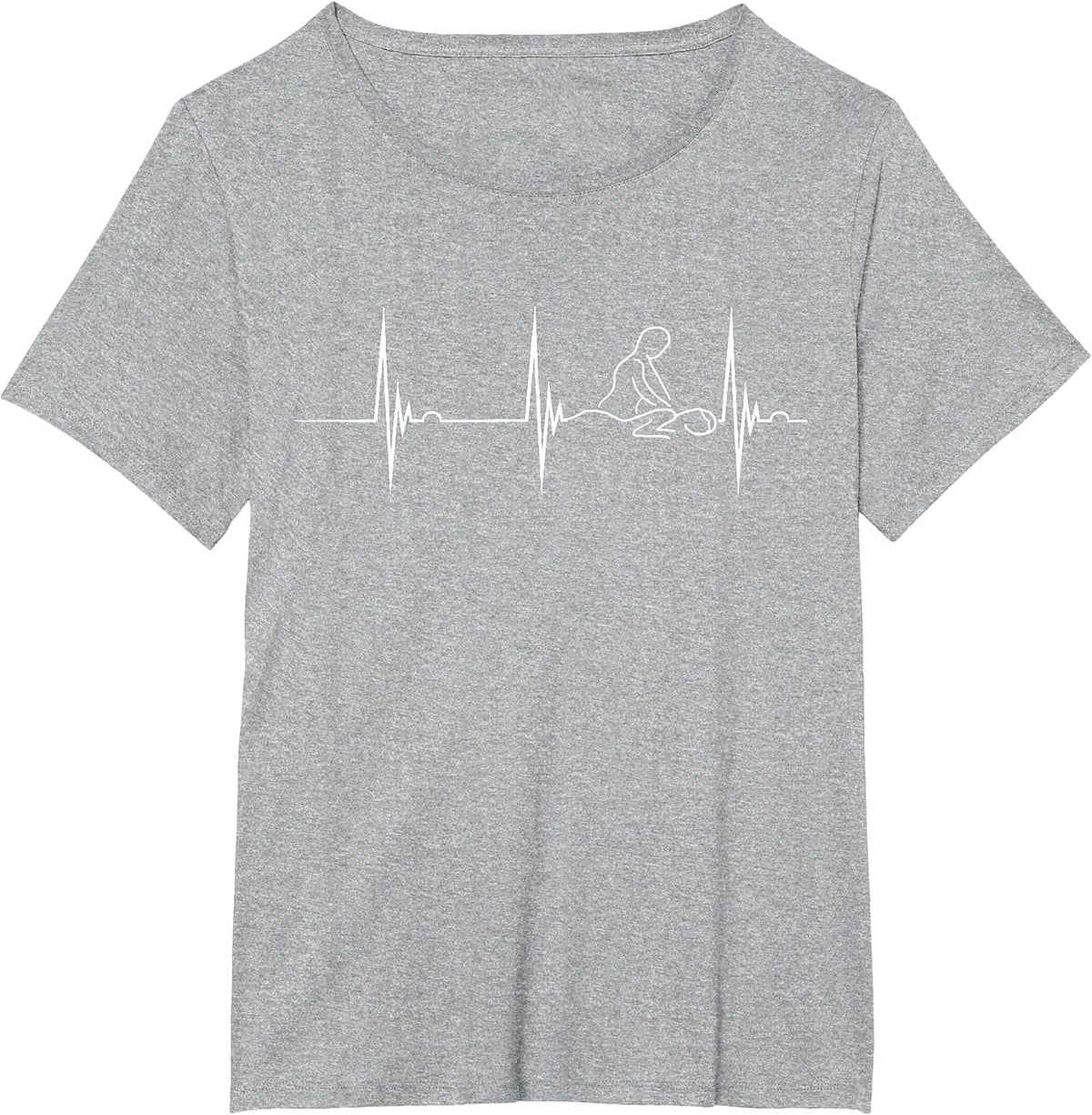 Massage Therapist Heartbeat EKG Pulse Massage Therapy T-Shirt - Heather Grey