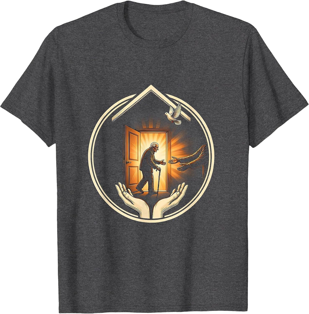 Altruismo House Welcoming Elder at Open Door T-Shirt - Dark Heather Grey
