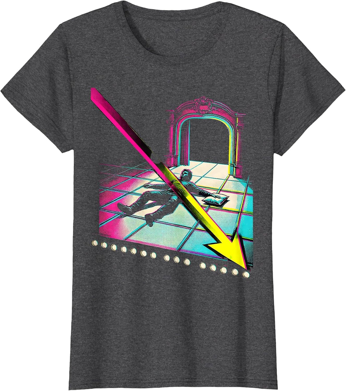 Women's Comic Stage Performer Risograph Theater Kid Humor T-Shirt - Dark Heather Grey