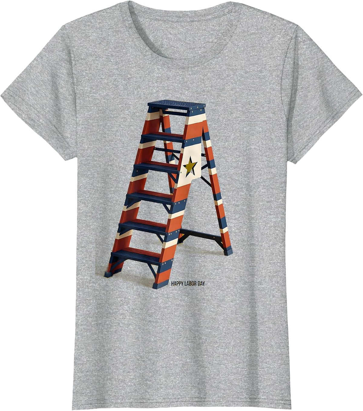 Happy Labor Day Midcentury Modern Union Pride Patriotic T-Shirt - Heather Grey