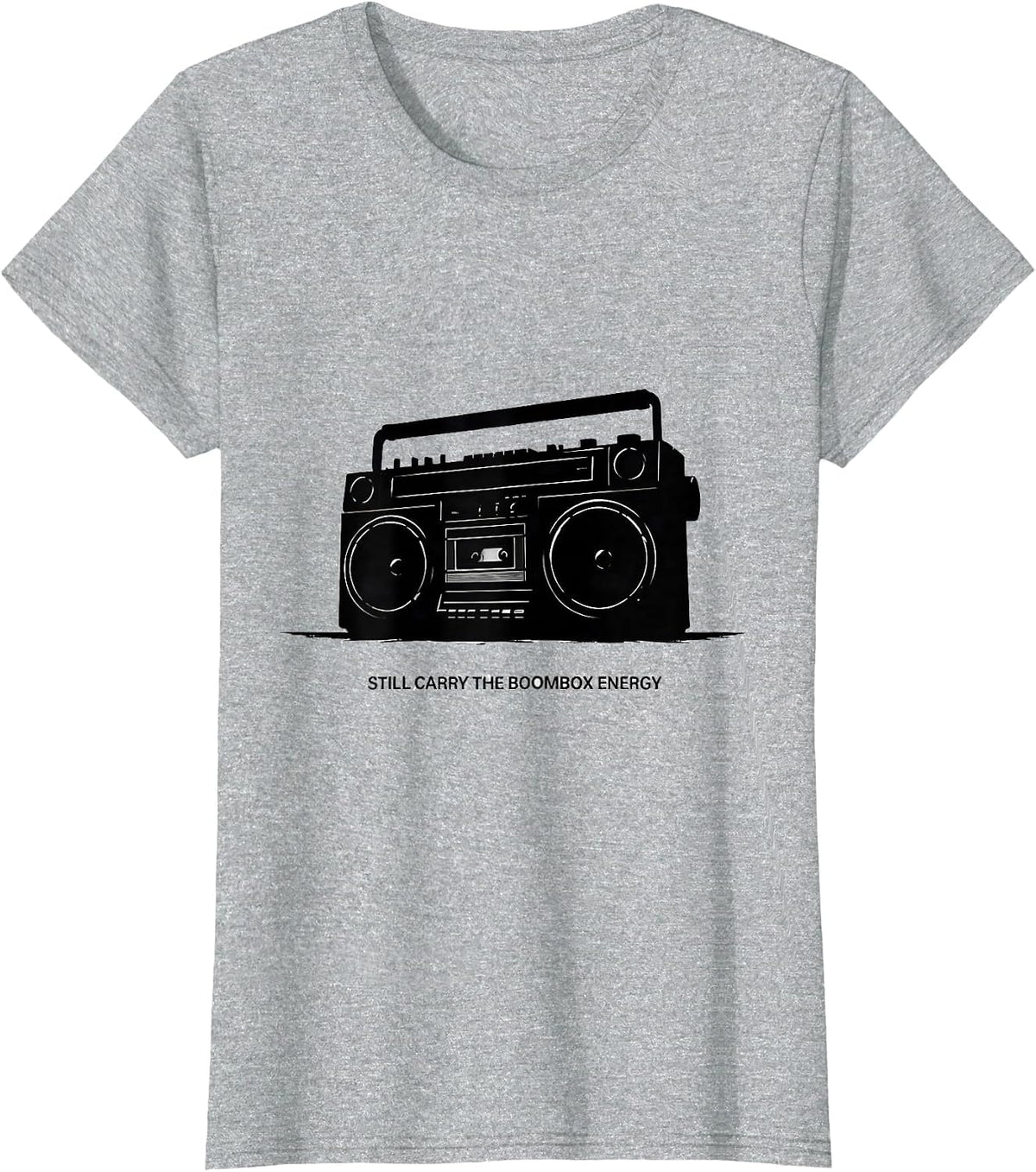 Still Carry The Boombox Energy Nostalgic 90s Hip-Hop Rap T-Shirt - Heather Grey