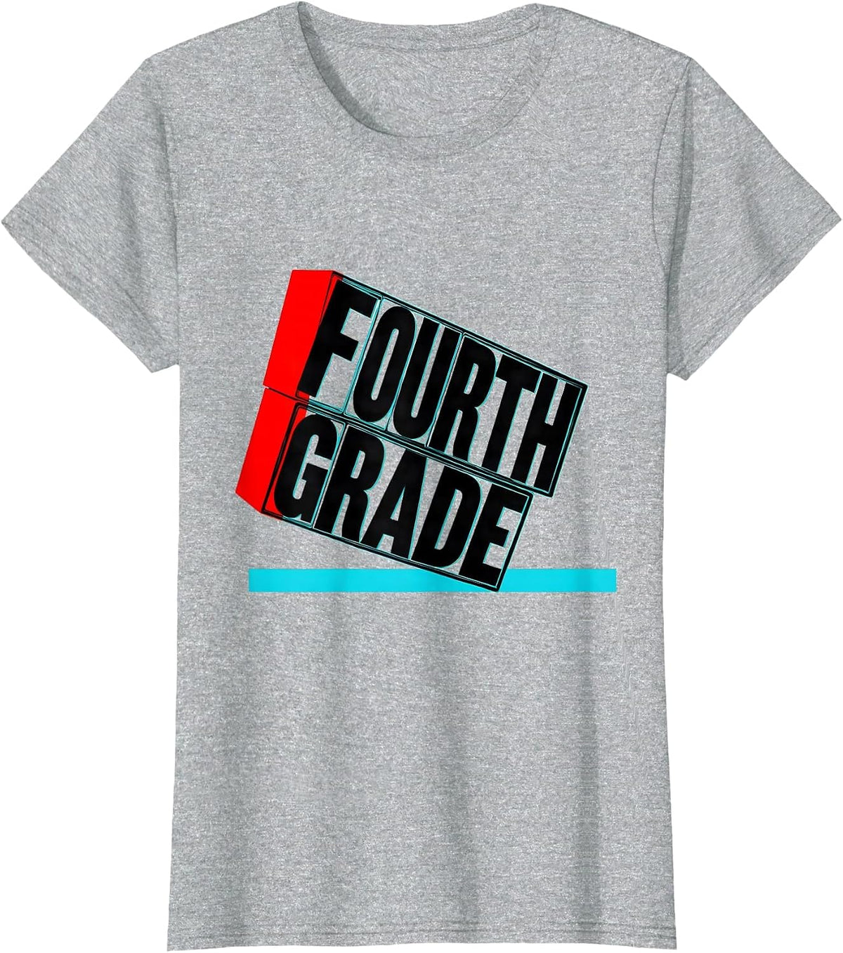 Women's Fourth Grade Retro Teacher Student Back To School T-Shirt - Heather Grey