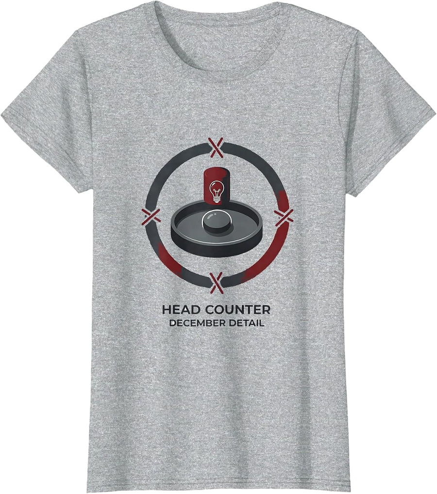 Head Counter December Detail Funny Pharmacy Squad Christmas T-Shirt - Heather Grey