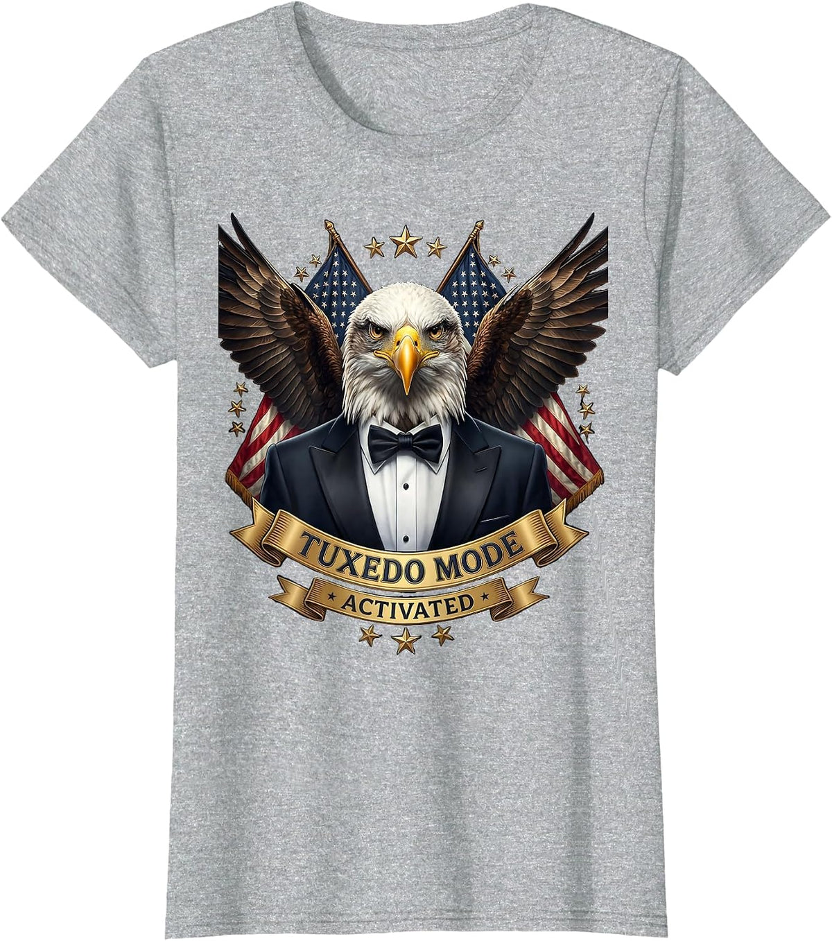 Tuxedo Mode Activated Formal Humor Design T-Shirt - Heather Grey
