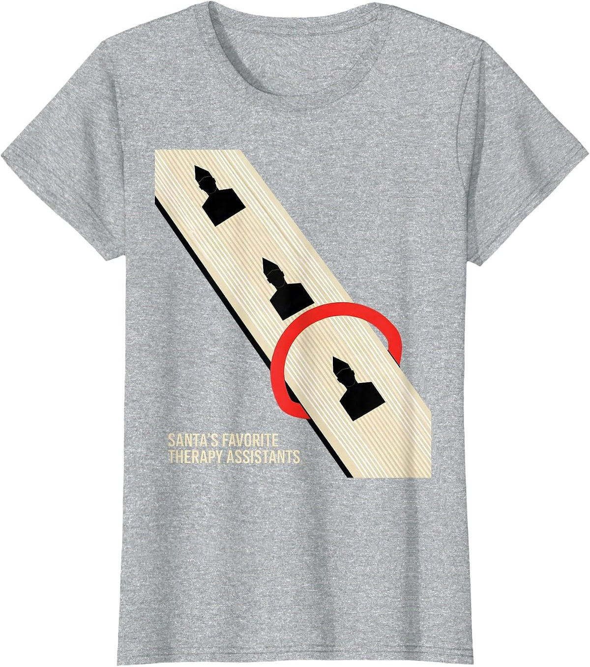 Women's Santa's Favorite Therapy Assistants Funny Physical Therapy T-Shirt - Heather Grey