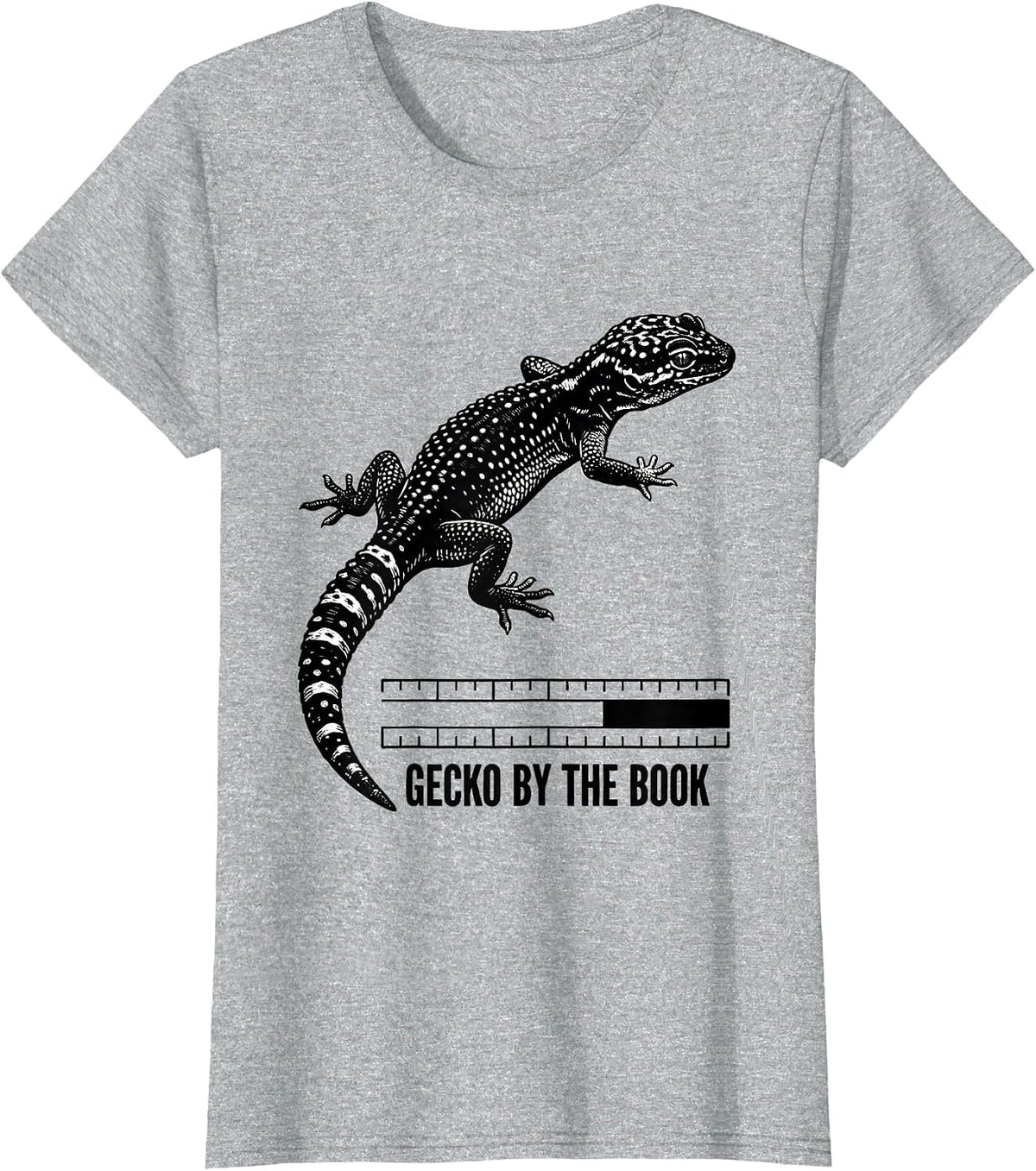 Women's Gecko By The Book Funny Reptile Lover Leopard Gecko Humor T-Shirt - Heather Grey