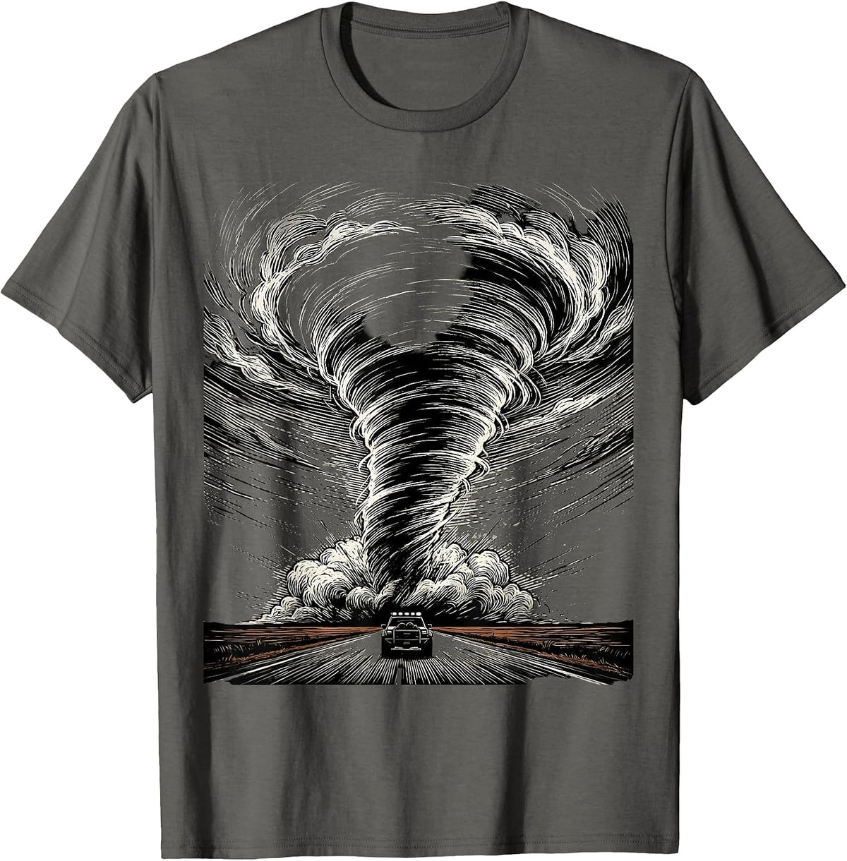 Tornado Chaser Storm Chasing Meteorology Enthusiast T-Shirt - Asphalt Grey